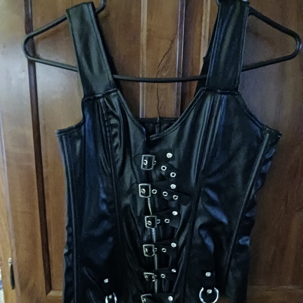 Black Buckle Detail Corset Top